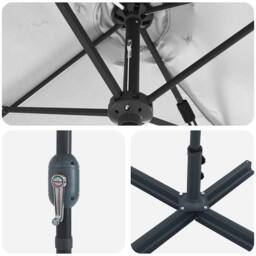 Berkfield Home Garden Parasol Sand 380 x 196 x 235 cm Powder-coated steel in Light Sand - thumbnail 9