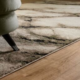 The Rug Shop UK Green Abstract Modern Machine Woven Easy to Clean Stain-Resistant Rug in Beige - Size: 200 cm x 290 cm - thumbnail 4