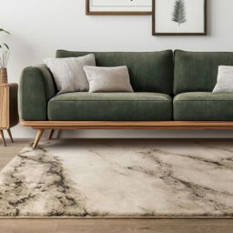 The Rug Shop UK Green Abstract Modern Machine Woven Easy to Clean Stain-Resistant Rug in Beige - Size: 200 cm x 290 cm - thumbnail 1
