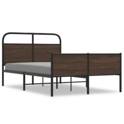 Berkfield Home Bed Frame without Mattress 140x200 cm Brown Oak Engineered Wood - thumbnail 2