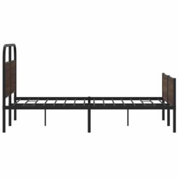Berkfield Home Bed Frame without Mattress 140x200 cm Brown Oak Engineered Wood - thumbnail 6
