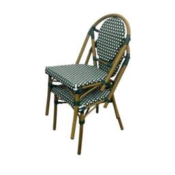 NESTLUNE Green Rattan Furniture Sets, Green Paris Bistro Set - Size: 100 cm x 15 cm - thumbnail 3