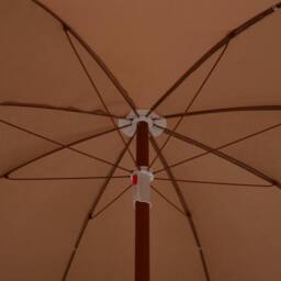 Berkfield Home Parasol with Steel Pole 180 cm Taupe - thumbnail 4