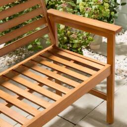 VonHaus Cannes 2 Seater Acacia Wooden Garden Bench in Natural - Size: 1 Pack - thumbnail 6