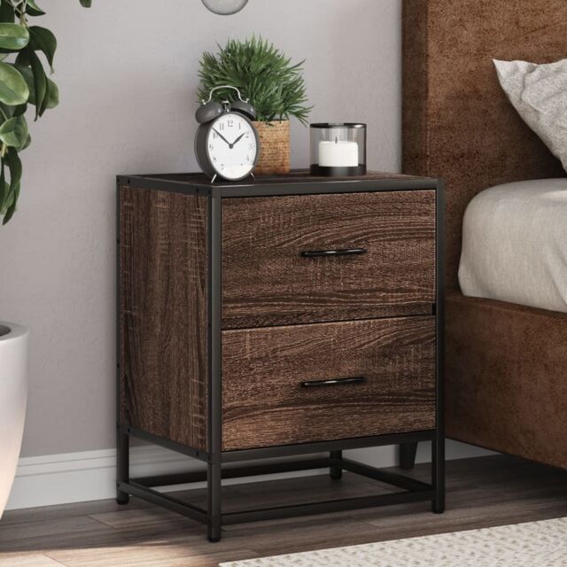 Berkfield Home Bedside Cabinets 2 pcs Brown Oak 40x31x50 cm Engineered Wood - Size: 40 x 31 x 50 cm - image 1