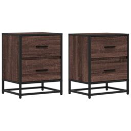 Berkfield Home Bedside Cabinets 2 pcs Brown Oak 40x31x50 cm Engineered Wood - Size: 40 x 31 x 50 cm - thumbnail 2
