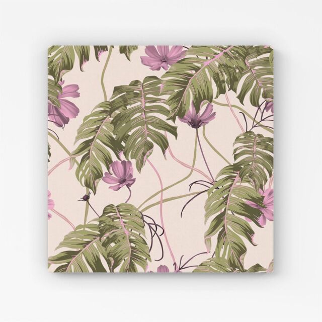 "Warren Reed - Designer Pink Cosmos Flowers Canvas - Size: W16"" x H16""" - image 1