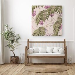 "Warren Reed - Designer Pink Cosmos Flowers Canvas - Size: W16"" x H16""" - thumbnail 3