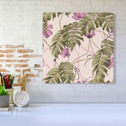 "Warren Reed - Designer Pink Cosmos Flowers Canvas - Size: W16"" x H16""" - thumbnail 2