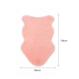 Voltico Super Soft Faux Fur Rug - Luxury Accent Rug for Bedroom & Lounge in Pale Pink - Size: 100 cm x 110 cm - thumbnail 2