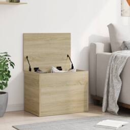 Berkfield Home Storage Box Sonoma Oak 60x42x46 cm Engineered Wood in Light Tan - Size: 60 x 42 x 46 cm - thumbnail 3
