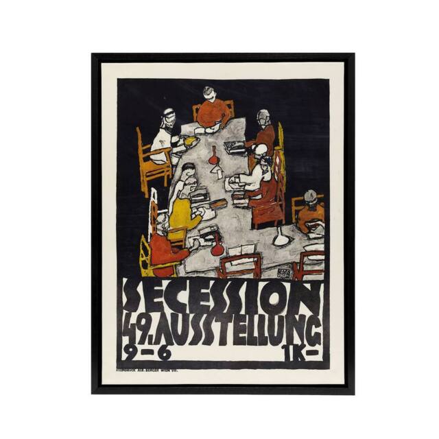 "Artery8 Poster for the 49th Secession Exhibition Schiele Framed Canvas Art in Black - Size: W12"" x H16""" - image 1