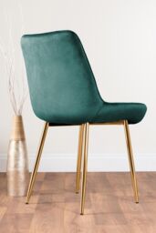 FurnitureboxUK Giovani 4 Grey Dining Table & 4 Pesaro Gold Leg Chairs in Green - thumbnail 8