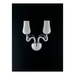 Netlighting ANGEL Wall Lamp with 2 Light Glass Shades White 34x35x18cm - Size: 34 x 35 x 18 cm - thumbnail 2