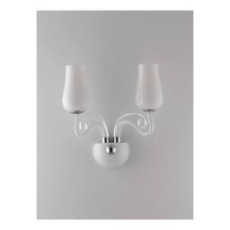 Netlighting ANGEL Wall Lamp with 2 Light Glass Shades White 34x35x18cm - Size: 34 x 35 x 18 cm - thumbnail 1