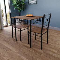 Home Discount Vida Designs Roslyn 2 Seater Dining Table & Chairs Set Of 2 in Brown