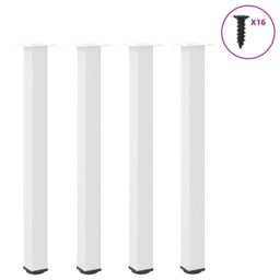 Berkfield Home Coffee Table Legs 4 pcs White 100-102 cm Steel - thumbnail 1