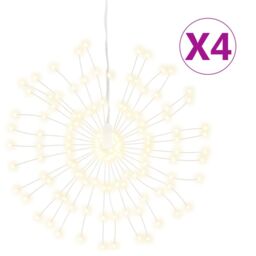 Berkfield Home Christmas Starburst Lights 140 LEDs 4 pcs Warm White 17 cm - thumbnail 2