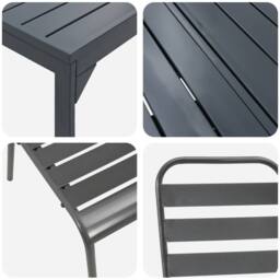 Berkfield Home 11 Piece Garden Dining Set Anthracite Steel - thumbnail 9