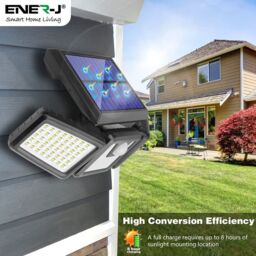 ENER-J Solar Sensor 3 Heads Wall Light, 2400mAh, 6000-6500K in White - Size: 25 cm diameter x 19 cm high - thumbnail 3