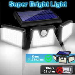 ENER-J Solar Sensor 3 Heads Wall Light, 2400mAh, 6000-6500K in White - Size: 25 cm diameter x 19 cm high - thumbnail 5