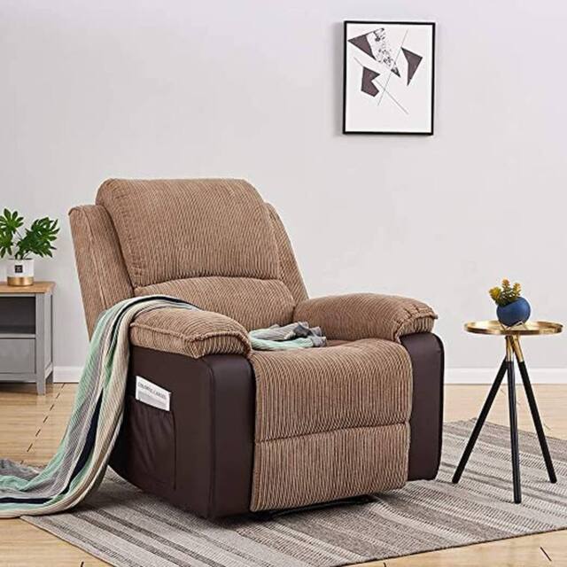SquareBoxx Estora Manual Latch Recliner Armchair in Brown - image 1