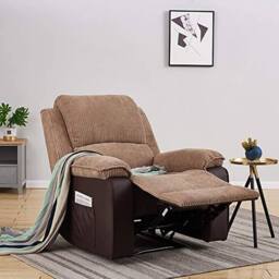 SquareBoxx Estora Manual Latch Recliner Armchair in Brown - thumbnail 2