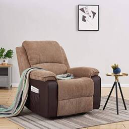 SquareBoxx Estora Manual Latch Recliner Armchair in Brown - thumbnail 1