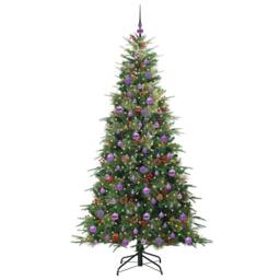 Berkfield Home Artificial Hinged Christmas Tree Green 210 cm PE & PVC - thumbnail 3