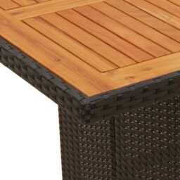 Berkfield Home 9 Piece Garden Dining Set with Cushions Black Poly Rattan - thumbnail 6
