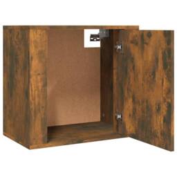 Berkfield Home Elegant Wall-mounted Bedside Cabinets 2 pcs Smoked Oak 50x30x47 cm in Brown - Size: 50 x 30 x 47 cm - thumbnail 7