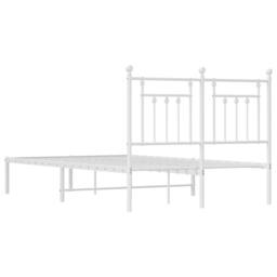 Berkfield Home Metal Bed Frame with Headboard White 120x200 cm - Size: Small Double - thumbnail 8
