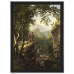 Artery8 Durand Kindred Spirits Painting Cliffs Landscape Artwork Framed Wall Art Print A4 in Black - thumbnail 1