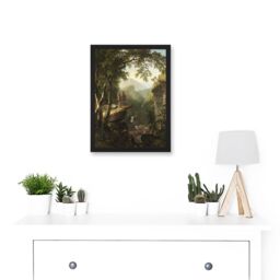 Artery8 Durand Kindred Spirits Painting Cliffs Landscape Artwork Framed Wall Art Print A4 in Black - thumbnail 2