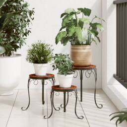 Berkfield Home Plant Stands 3 pcs Terracotta & White Ceramic in Orange - thumbnail 2