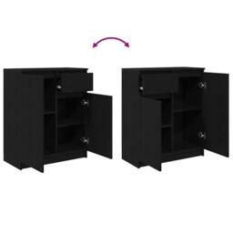 Berkfield Home Sideboard with Drawer Black Oak 71x35x84 cm Engineered Wood - Size: 71 x 35 x 84 cm - thumbnail 9