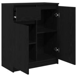 Berkfield Home Sideboard with Drawer Black Oak 71x35x84 cm Engineered Wood - Size: 71 x 35 x 84 cm - thumbnail 5