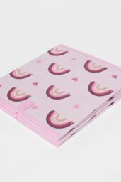 OHS Pack of 2 Rainbow Print Cube Storage Boxes in Light Pink - thumbnail 3