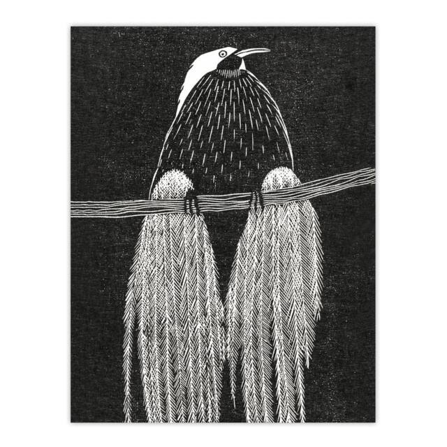 "Artery8 Stylised Bird of Paradise De Mesquita Wall Art Poster Print in White - Size: W18"" x H24""" - image 1