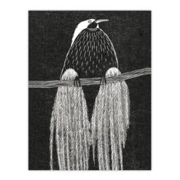 "Artery8 Stylised Bird of Paradise De Mesquita Wall Art Poster Print in White - Size: W18"" x H24""" - thumbnail 1