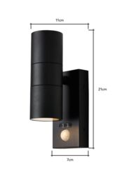BHS Lighting Jared Black Outdoor Wall Light with Sensor - thumbnail 5