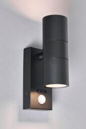 BHS Lighting Jared Black Outdoor Wall Light with Sensor - thumbnail 1