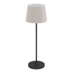 Eglo Leonero Steel & Fabric Portable Table Lampe, Touch-Dimmer, LED, Beige in Black - thumbnail 2
