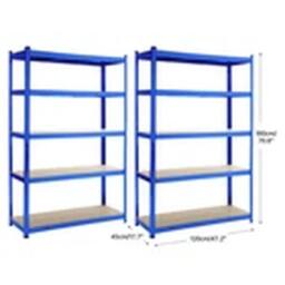 EONLION 180X120X45CM Metal Shelving Units 5 Tiers Steel Garage Shelving Blue - Size: 180 x 120 x 45 cm - thumbnail 2