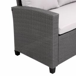 Moderna MMT Grey Rattan L-Shaped 6-Seater Dining Set with Table, 2.36m x 1.79m - thumbnail 5
