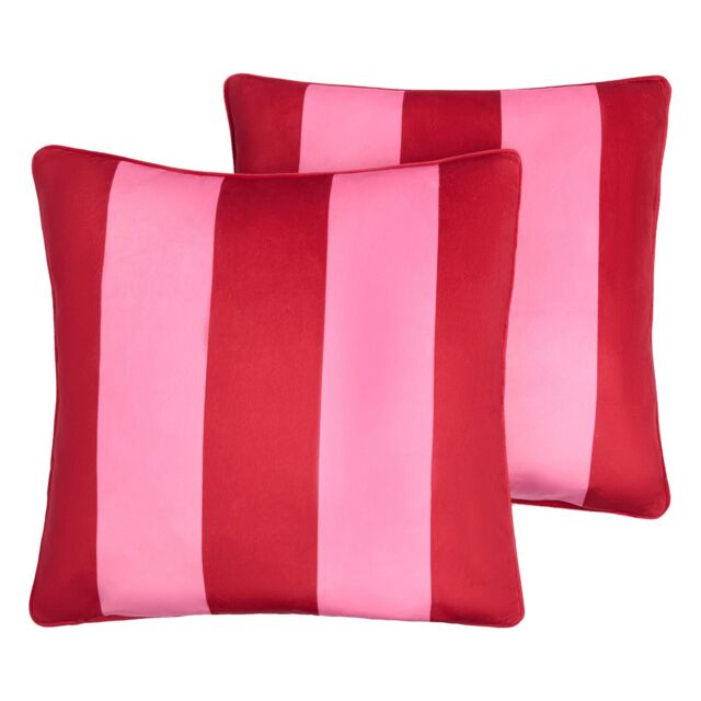 OHS 2 Pack Stripe Cushion Covers Home Decor Set in Pink - Size: 45 cm x 45 cm - image 1