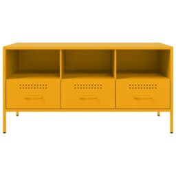 Berkfield Home TV Cabinet Mustard Yellow 100.5x39x50.5 cm Steel - thumbnail 6
