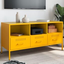 Berkfield Home TV Cabinet Mustard Yellow 100.5x39x50.5 cm Steel