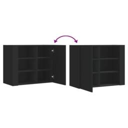 Berkfield Home Wall Cabinet Black 75x35x60 cm Engineered Wood - Size: 75 x 35 x 60 cm - thumbnail 8