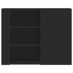 Berkfield Home Wall Cabinet Black 75x35x60 cm Engineered Wood - Size: 75 x 35 x 60 cm - thumbnail 4